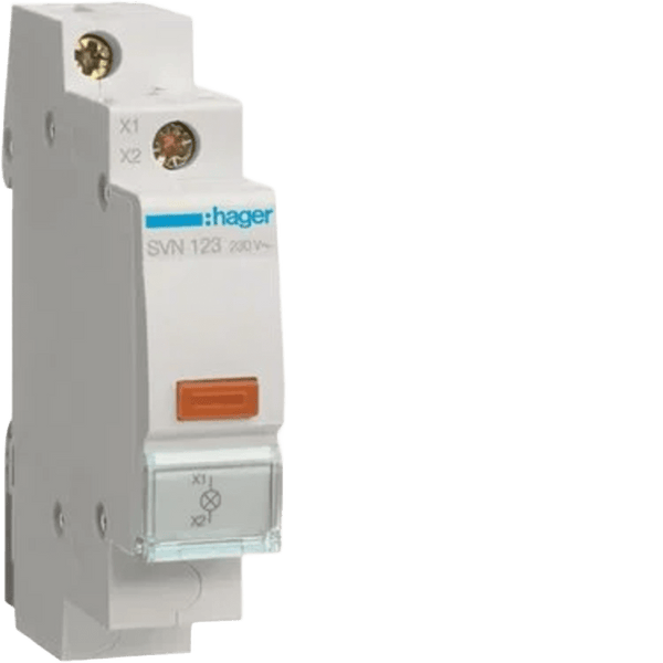 Hager Amber Indicator Light - DIN Rail, 18mm, 230VAC