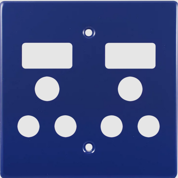 Crabtree Classic Double SSO 2×16A RSA Cover Plate - 4×4, Blue