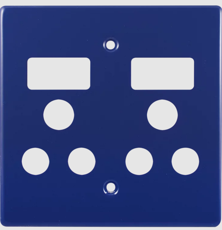 Crabtree Classic Double SSO 2×16A RSA Cover Plate - 4×4, Blue