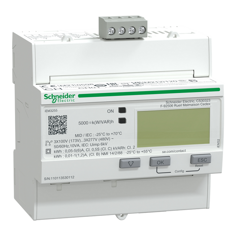 Schneider 3PH+N kWh Meter - 125A DIN Mount