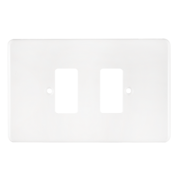 Crabtree Classic 2 Lever Cover Plate - Horizontal, Steel, 4×2, White