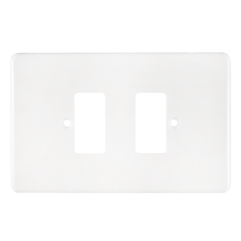 Crabtree Classic 2 Lever Cover Plate - Horizontal, Steel, 4×2, White