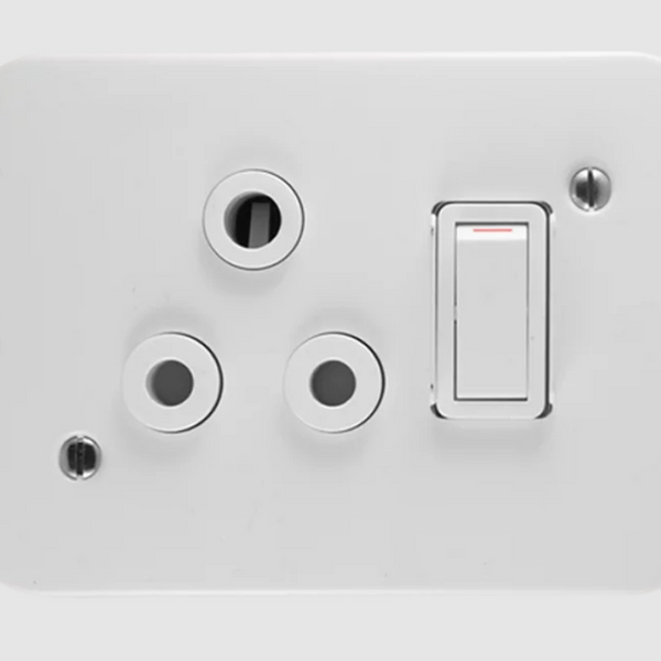 Crabtree Classic Industrial Single SSO - 1×16A RSA, 4×2, White