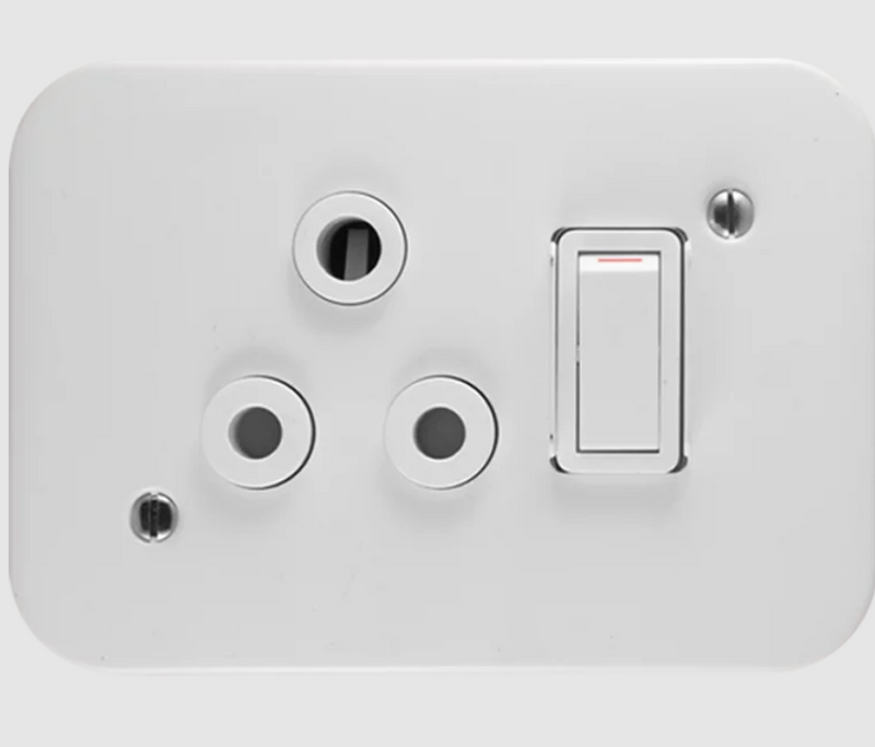 Crabtree Classic Industrial Single SSO - 1×16A RSA, 4×2, White