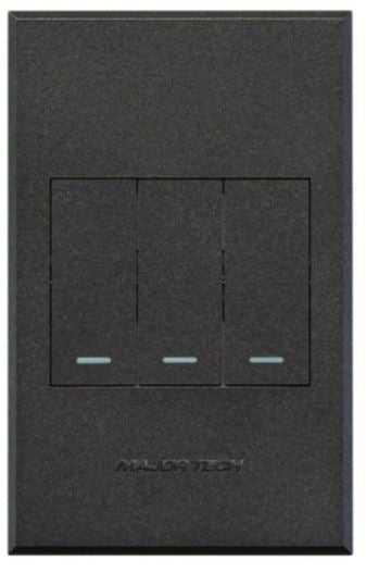 Veti 3 - 3 Lever 2‑Way Switch 2×4 Graphite Complete