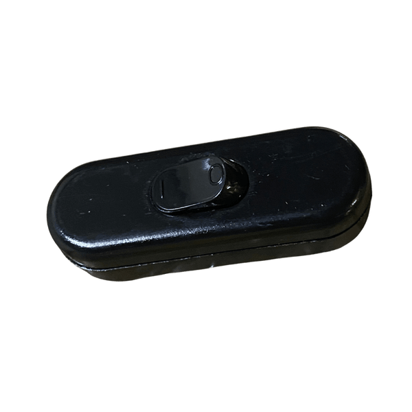 Slim Black Inline Lamp Switch - Feed‑Through Rocker (On/Off)