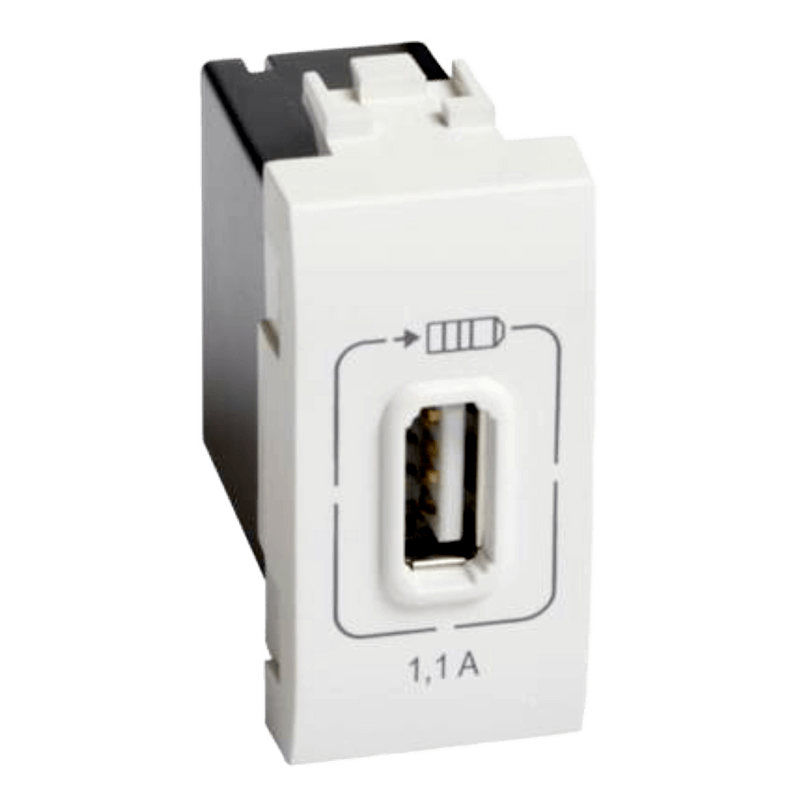 Legrand Arteor USB Socket - 1 Module, 5 V / 1.1 A - White