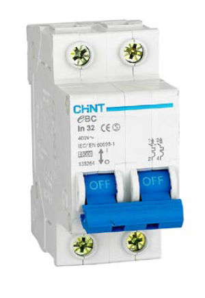 Chint DIN Circuit Breaker - 6A, 2P, C-Curve, 3kA