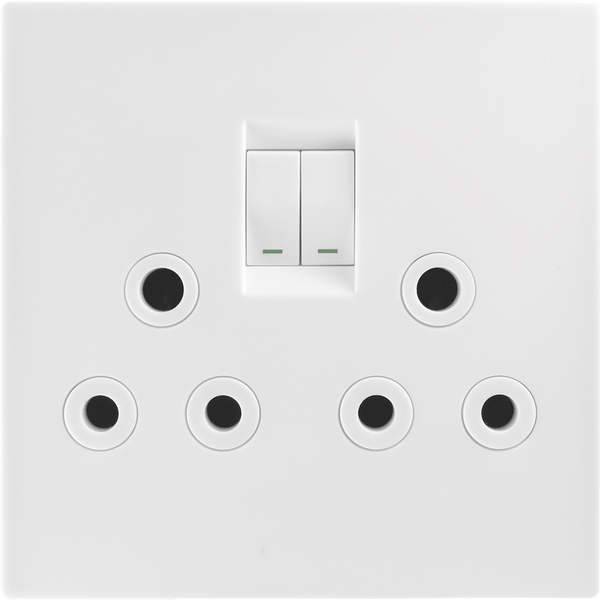 Crabtree Topaz Double SSO 16A - RSA 4×4 White