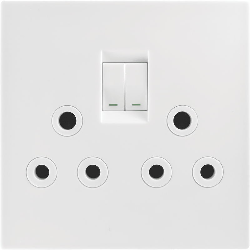 Crabtree Topaz Double SSO 16A - RSA 4×4 White