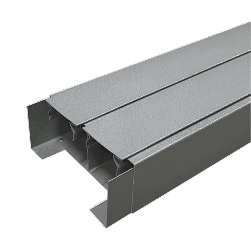 N8/P801 Plinth Skirt - 2 Compartment, Complete with Covers, 3m, Hospital Grey