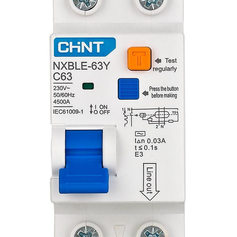CHINT 4.5kA 1P+N 63A Earth Leakage 30mA
