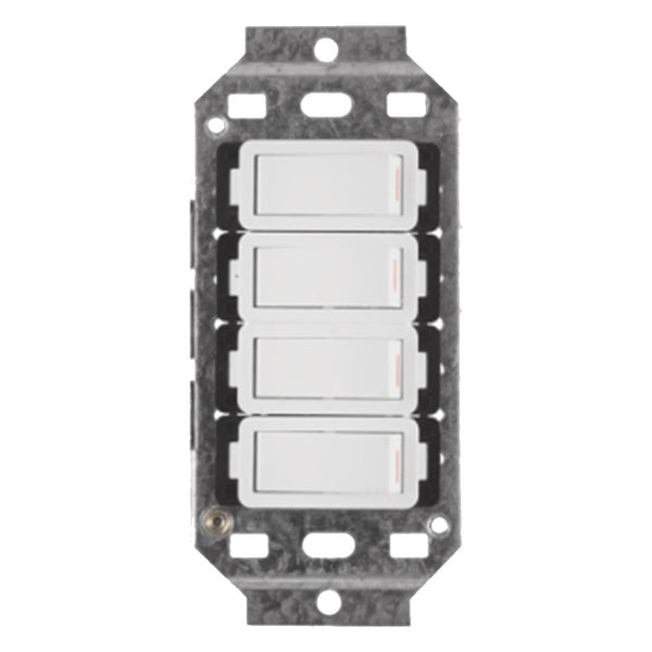 Crabtree Classic 4‑Lever 1‑Way Switch - 4×2, White