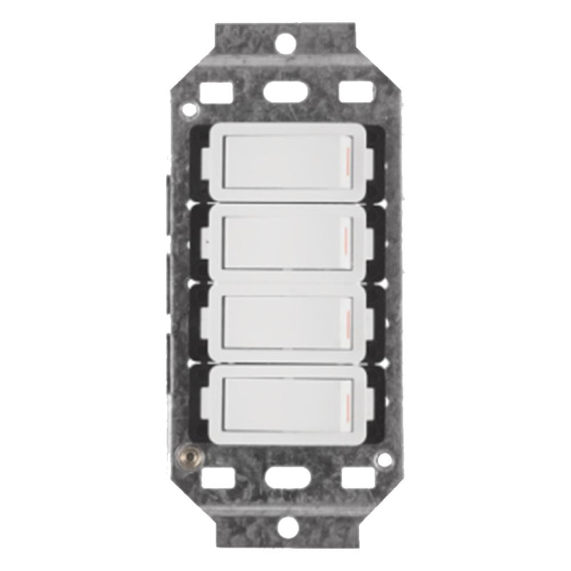 Crabtree Classic 4‑Lever 1‑Way Switch - 4×2, White