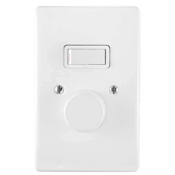 Crabtree Classic 1‑Lever Dimmer Switch with Cover - 600 W, 4×2 White